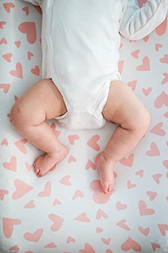 נוראני לתינוק מחליף כיסוי כרית | כותנה אורגנית רכה ביותר | כיסוי כרית החלפת חיתול | מצויד | תינוקות ופעוט | לבבות